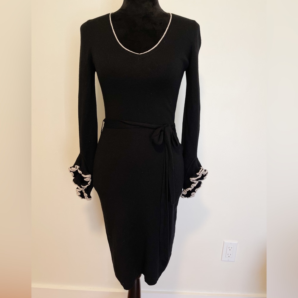 Black, “Milly of New York” bodycon sweater dress size S.